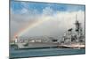 USS Missouri - Rainbow Scene-Lantern Press-Mounted Art Print