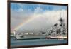 USS Missouri - Rainbow Scene-Lantern Press-Framed Art Print