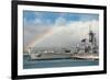 USS Missouri - Rainbow Scene-Lantern Press-Framed Art Print