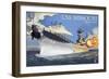 USS Missouri - Side View Guns-Lantern Press-Framed Art Print