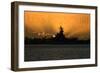 USS Missouri - Sunset-Lantern Press-Framed Art Print