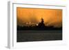 USS Missouri - Sunset-Lantern Press-Framed Art Print