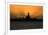 USS Missouri - Sunset-Lantern Press-Framed Premium Giclee Print