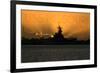 USS Missouri - Sunset-Lantern Press-Framed Premium Giclee Print