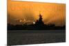 USS Missouri - Sunset-Lantern Press-Mounted Premium Giclee Print