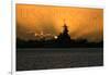 USS Missouri - Sunset-Lantern Press-Framed Art Print