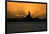 USS Missouri - Sunset-Lantern Press-Framed Art Print