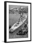 USS Missouri - Vintage B/W Image-Lantern Press-Framed Art Print