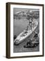 USS Missouri - Vintage B/W Image-Lantern Press-Framed Art Print