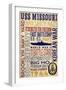 USS Missouri-Lantern Press-Framed Art Print