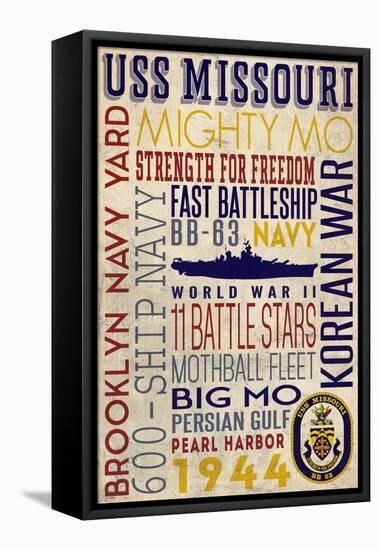 USS Missouri-Lantern Press-Framed Stretched Canvas