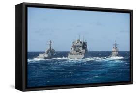 Uss Momsen, USS Antietam and USNS Charles Drew in Transit-null-Framed Stretched Canvas