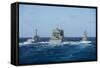 Uss Momsen, USS Antietam and USNS Charles Drew in Transit-null-Framed Stretched Canvas