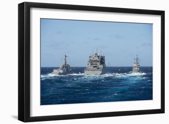 Uss Momsen, USS Antietam and USNS Charles Drew in Transit-null-Framed Photographic Print