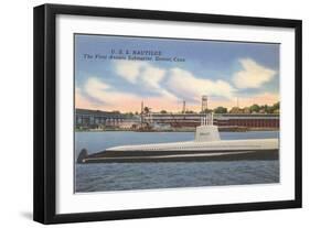 USS Nautilus, First Atomic Submarine-null-Framed Art Print