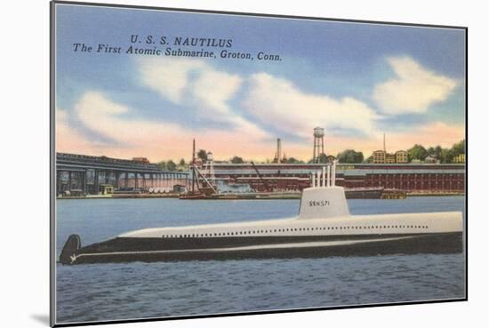 USS Nautilus, First Atomic Submarine-null-Mounted Art Print