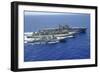 Uss Peleliu and USS Spruance Conduct a Replenishment at Sea with Usns Rainier-null-Framed Photographic Print