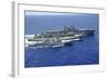 Uss Peleliu and USS Spruance Conduct a Replenishment at Sea with Usns Rainier-null-Framed Photographic Print