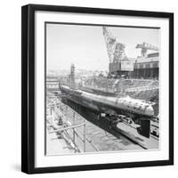 USS Perch Submarine in Dry Dock-null-Framed Photographic Print