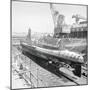 USS Perch Submarine in Dry Dock-null-Mounted Photographic Print