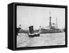 USS Pittsburgh Off Shanghai-null-Framed Stretched Canvas