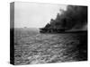 USS St Lo (Cve-63) Burning after Being Hit by Japanese Suicide Plane, Leyte Gulf, Phillipines. Clos-null-Stretched Canvas