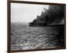 USS St Lo (Cve-63) Burning after Being Hit by Japanese Suicide Plane, Leyte Gulf, Phillipines. Clos-null-Framed Photographic Print