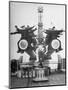 USS Texas, Just Back from Foreign Waters, "Gobs" Have Fun by Sitting on Big Guns with arms out, WWI-null-Mounted Photographic Print