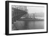 USS West Virgina Passing under Brooklyn Bridge-null-Framed Photographic Print