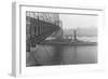 USS West Virgina Passing under Brooklyn Bridge-null-Framed Photographic Print