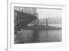 USS West Virgina Passing under Brooklyn Bridge-null-Framed Photographic Print