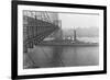 USS West Virgina Passing under Brooklyn Bridge-null-Framed Photographic Print