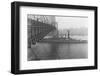 USS West Virgina Passing under Brooklyn Bridge-null-Framed Photographic Print