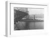 USS West Virgina Passing under Brooklyn Bridge-null-Framed Photographic Print