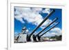 USS Wisconsin - Guns View-Lantern Press-Framed Art Print