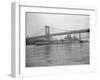 USS Wisconsin Passing beneath Manhattan Bridge-Sam Goldstein-Framed Photographic Print