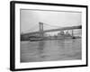 USS Wisconsin Passing beneath Manhattan Bridge-Sam Goldstein-Framed Photographic Print