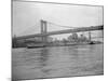 USS Wisconsin Passing beneath Manhattan Bridge-Sam Goldstein-Mounted Photographic Print