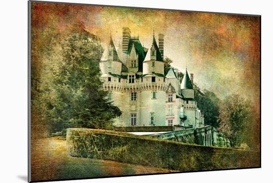 Usse Castle - Retro Styled Picture-Maugli-l-Mounted Art Print