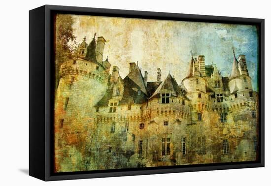 Usse - Fairy Castle Loire' Valley- Picture In Painting Style-Maugli-l-Framed Stretched Canvas