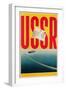 USSR Poster with Ship and Letter-null-Framed Art Print