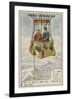 Usuelli and Crespi Flying over the Alps by Balloon from Milan to Aix-Les-Bains, 1906-null-Framed Giclee Print