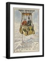 Usuelli and Crespi Flying over the Alps by Balloon from Milan to Aix-Les-Bains, 1906-null-Framed Giclee Print