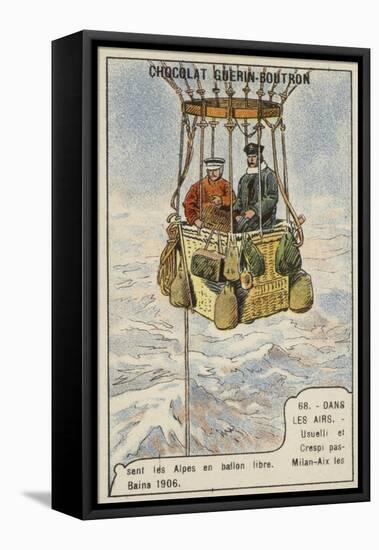 Usuelli and Crespi Flying over the Alps by Balloon from Milan to Aix-Les-Bains, 1906-null-Framed Stretched Canvas