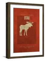 UT State Minimalist Posters-Red Atlas Designs-Framed Giclee Print