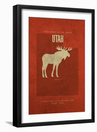 UT State Minimalist Posters-Red Atlas Designs-Framed Giclee Print