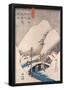 Utagawa Hiroshige A Bridge in a Snowy Landscape-null-Framed Poster