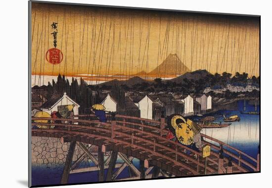 Utagawa Hiroshige A Bridge in the Rain-null-Mounted Poster