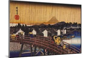 Utagawa Hiroshige A Bridge in the Rain-null-Mounted Poster