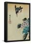 Utagawa Hiroshige Ajisai ni Kawasemi Hydrangea and Kingfisher Detail-null-Framed Poster